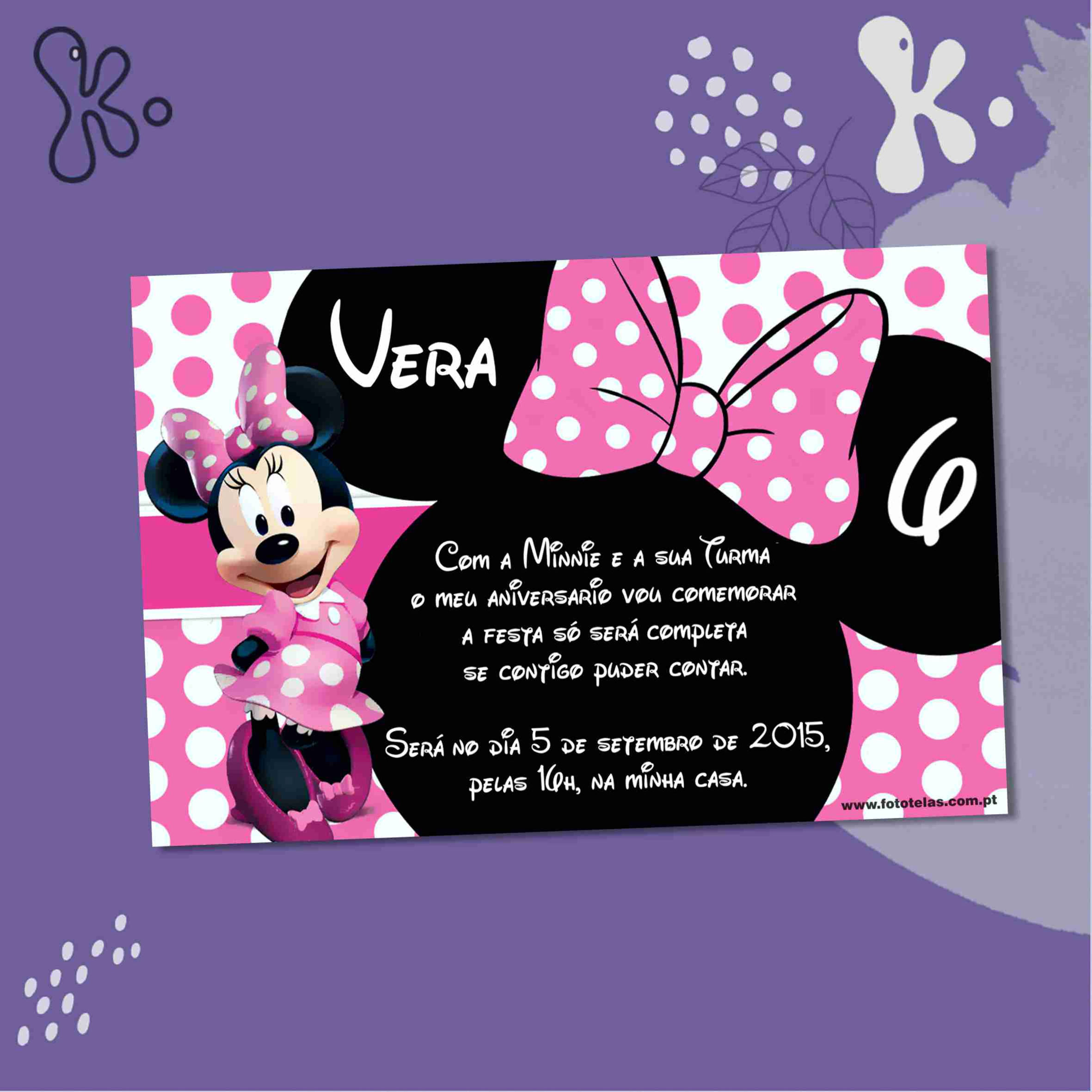 Convite Digital Minnie Rosa 6