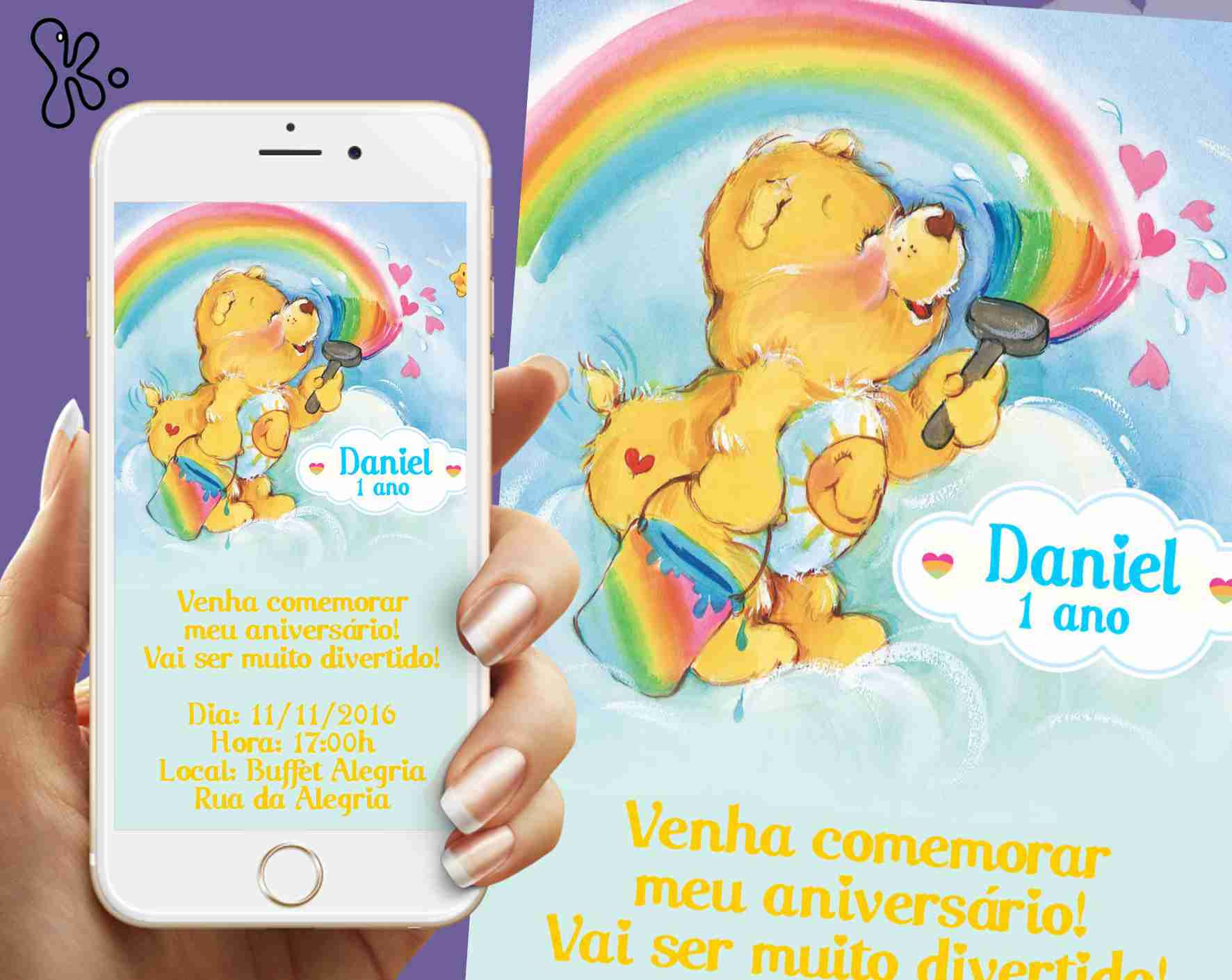 Convite Digital Ursinhos Carinhosos
