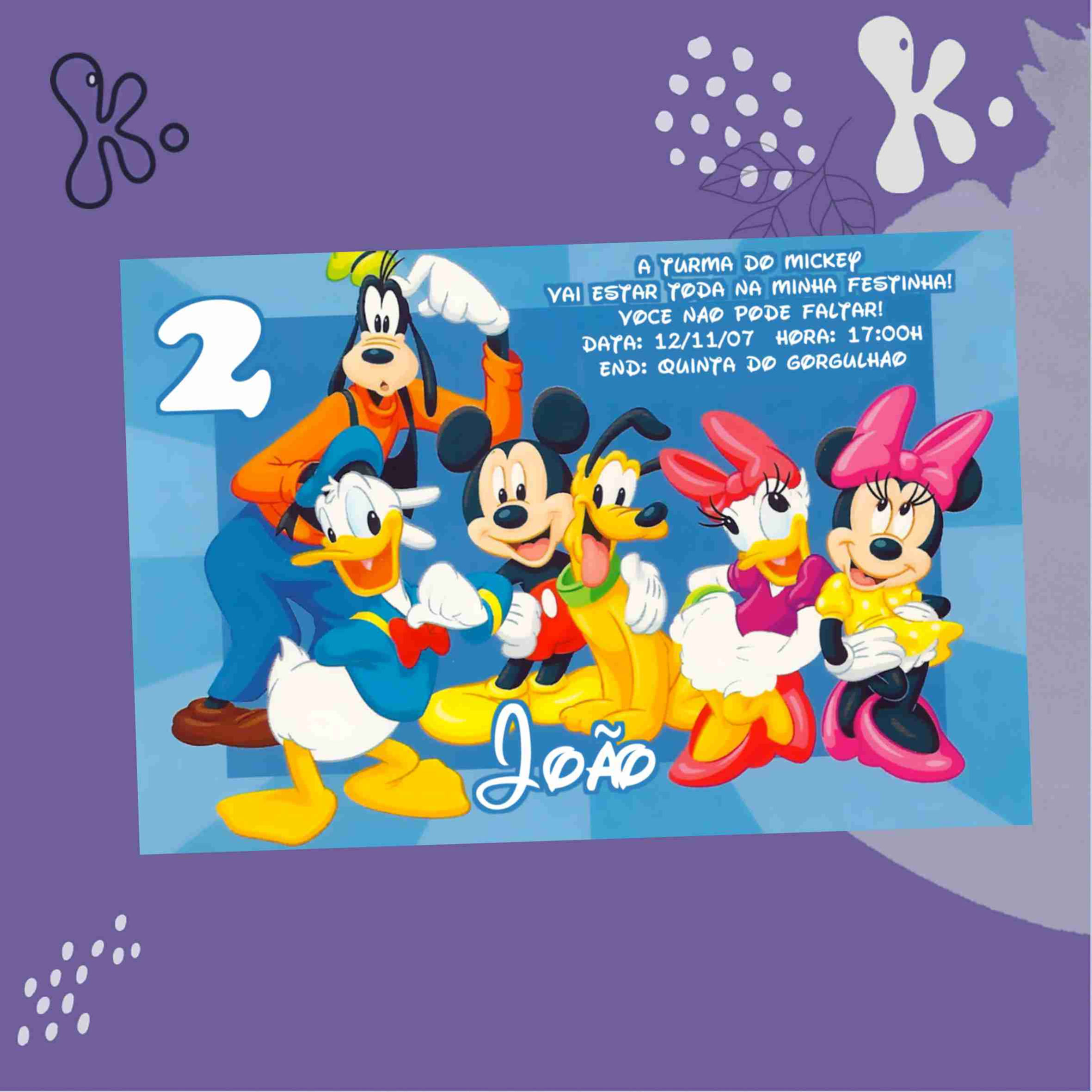 Convite Digital Mickey Mouse e Amigos 2