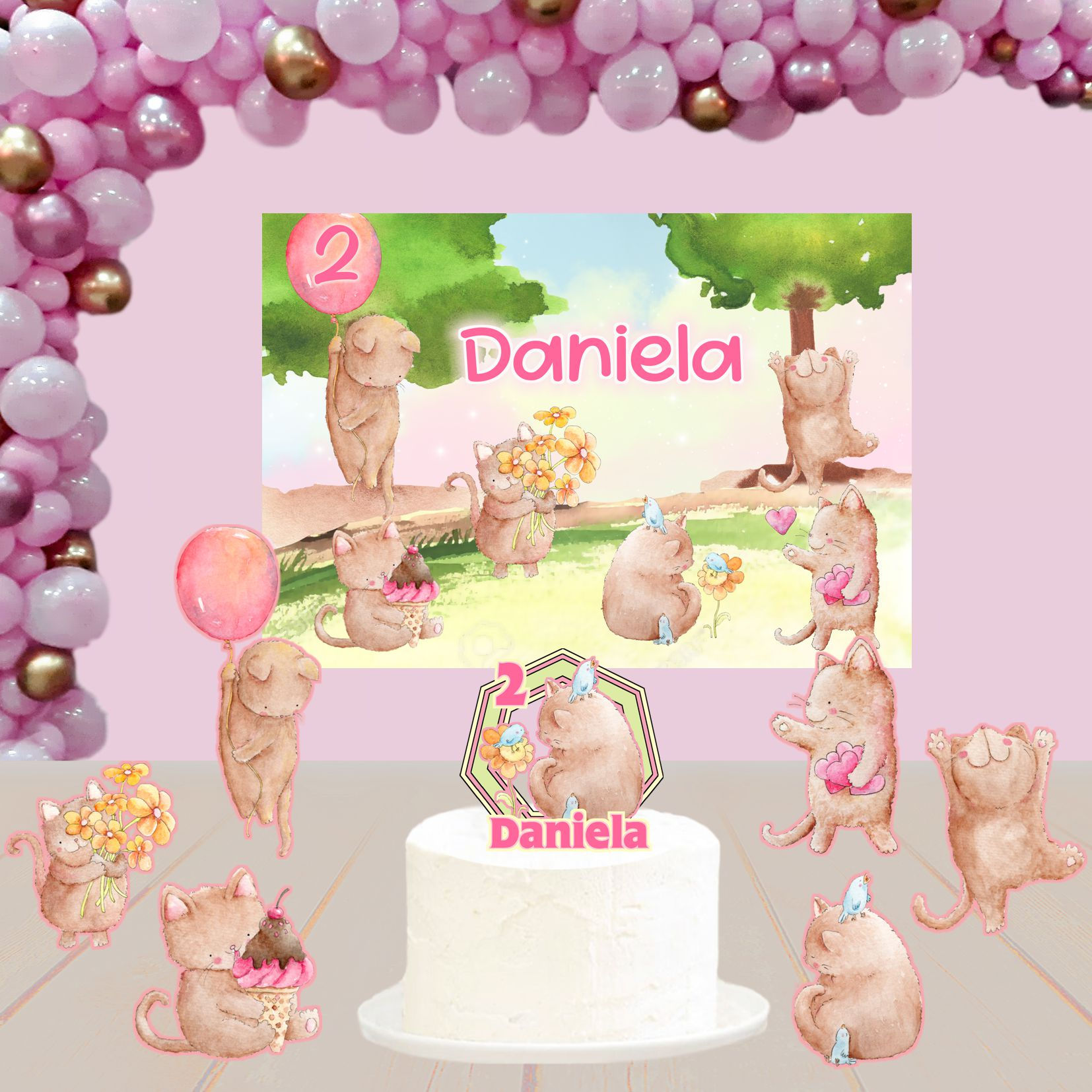 Kit de Festa Básico 1 Gatinhos