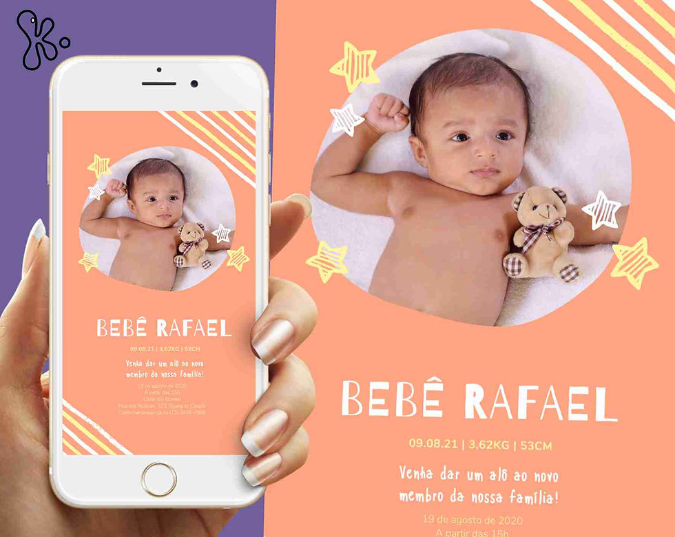 Anúncio Digital de Nascimento Personalizado para Redes Sociais