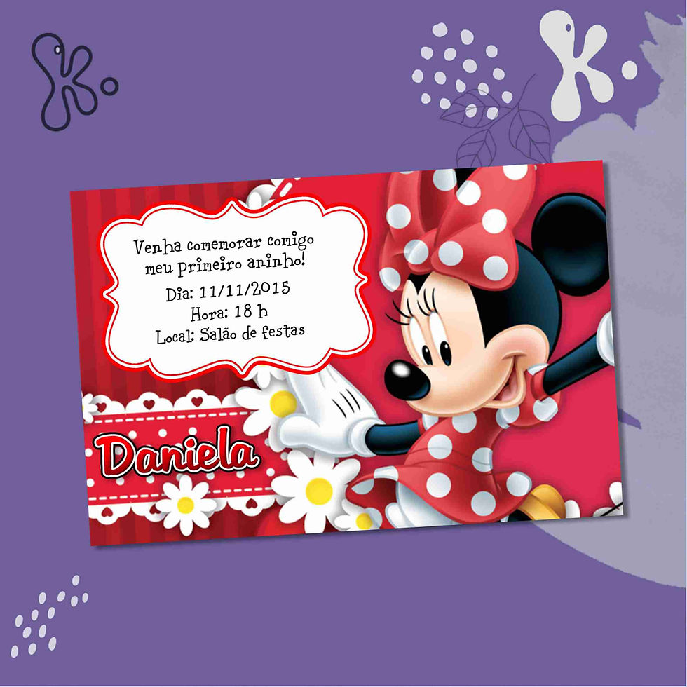 Convite Digital Minnie Vermelha 13