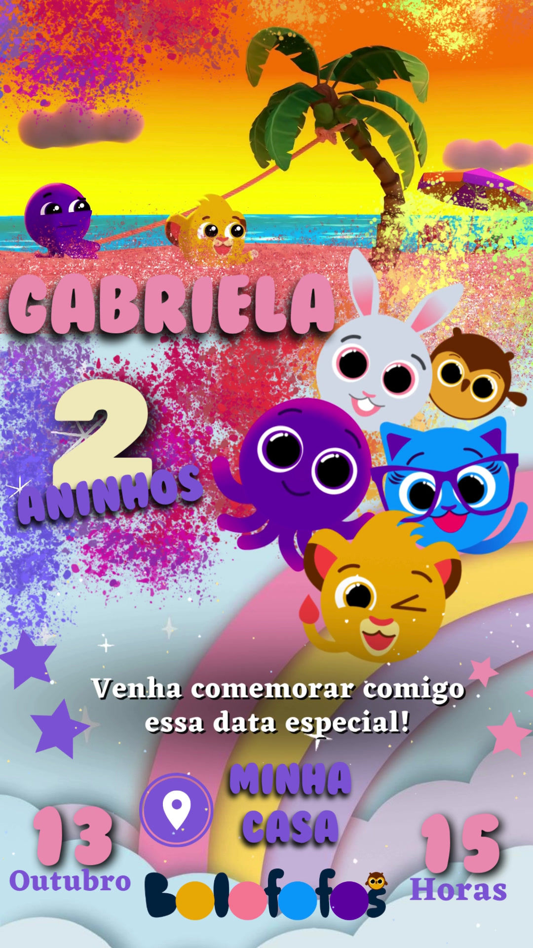 Convite Animado Bolofofos