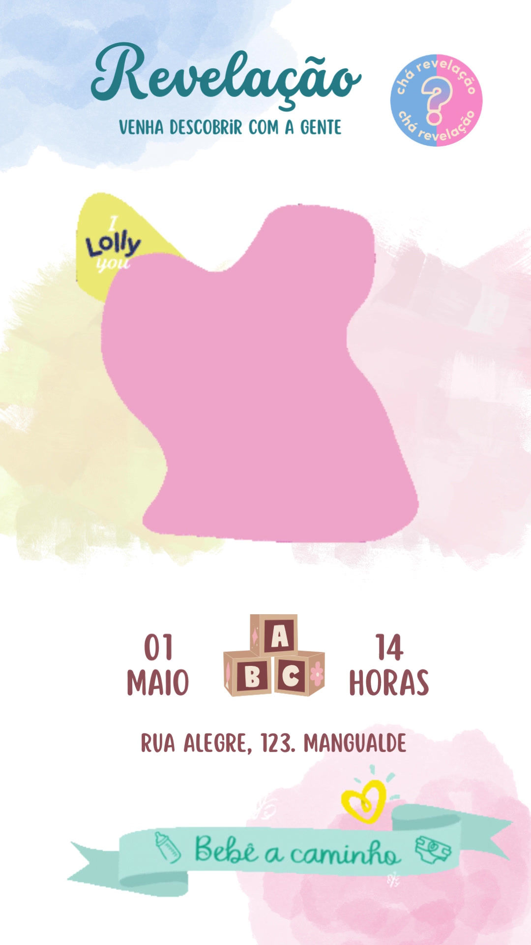 Convite Animado Chá de Revelação 1