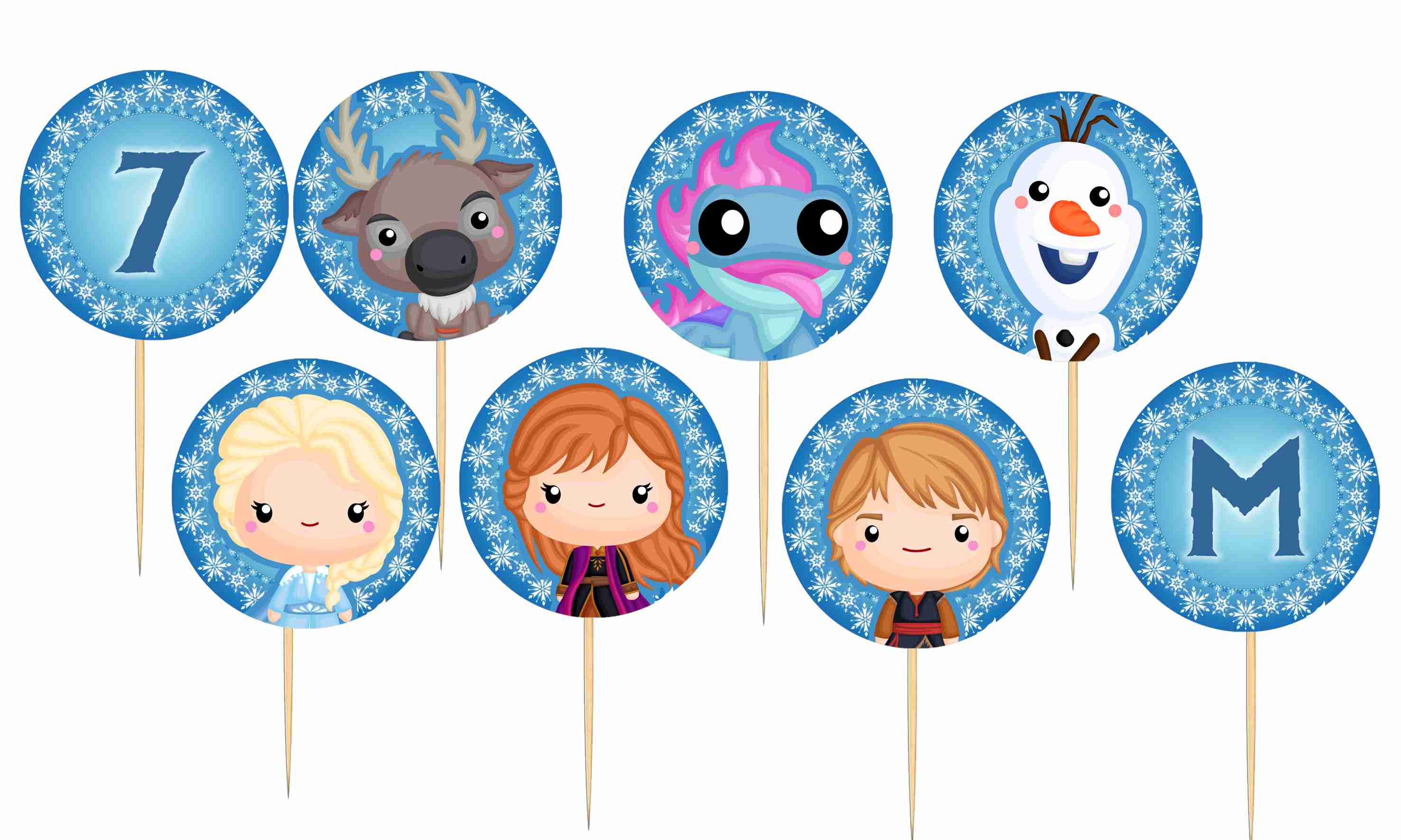 Toppers doces salgados Frozen Cute