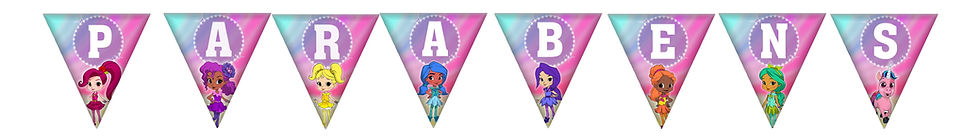 Bandeirolas Parabéns Guerreiras do Arco-Íris