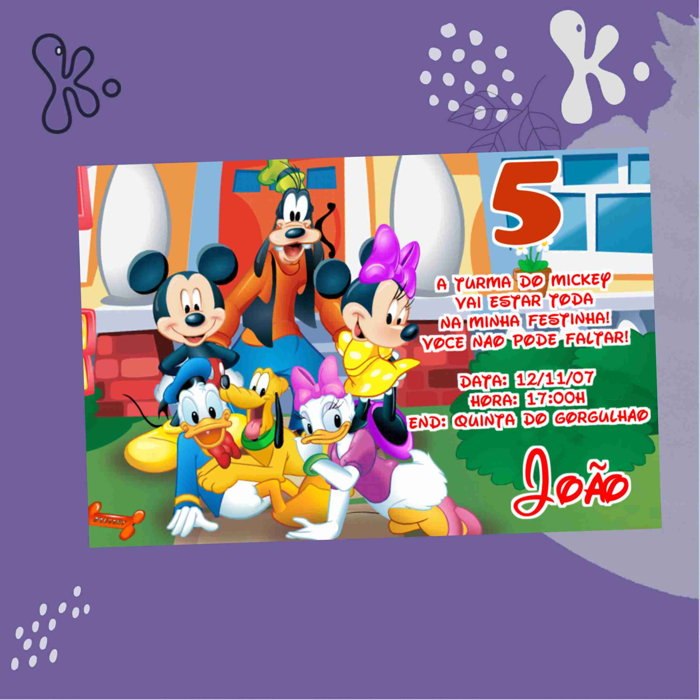 Convite Digital Mickey Mouse e Amigos 8