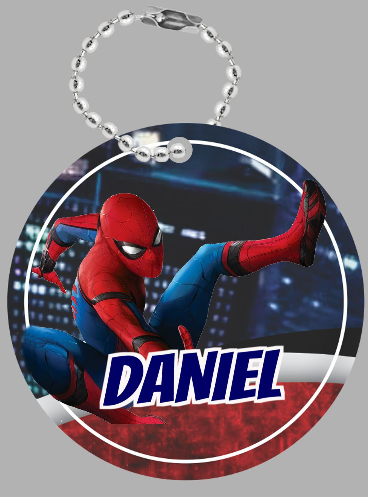 Tag com correntinha Homem-Aranha