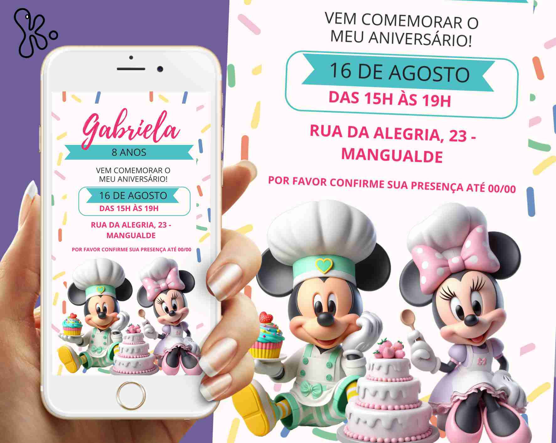 Convite Digital Confeitaria do Mickey e da Minnie 6