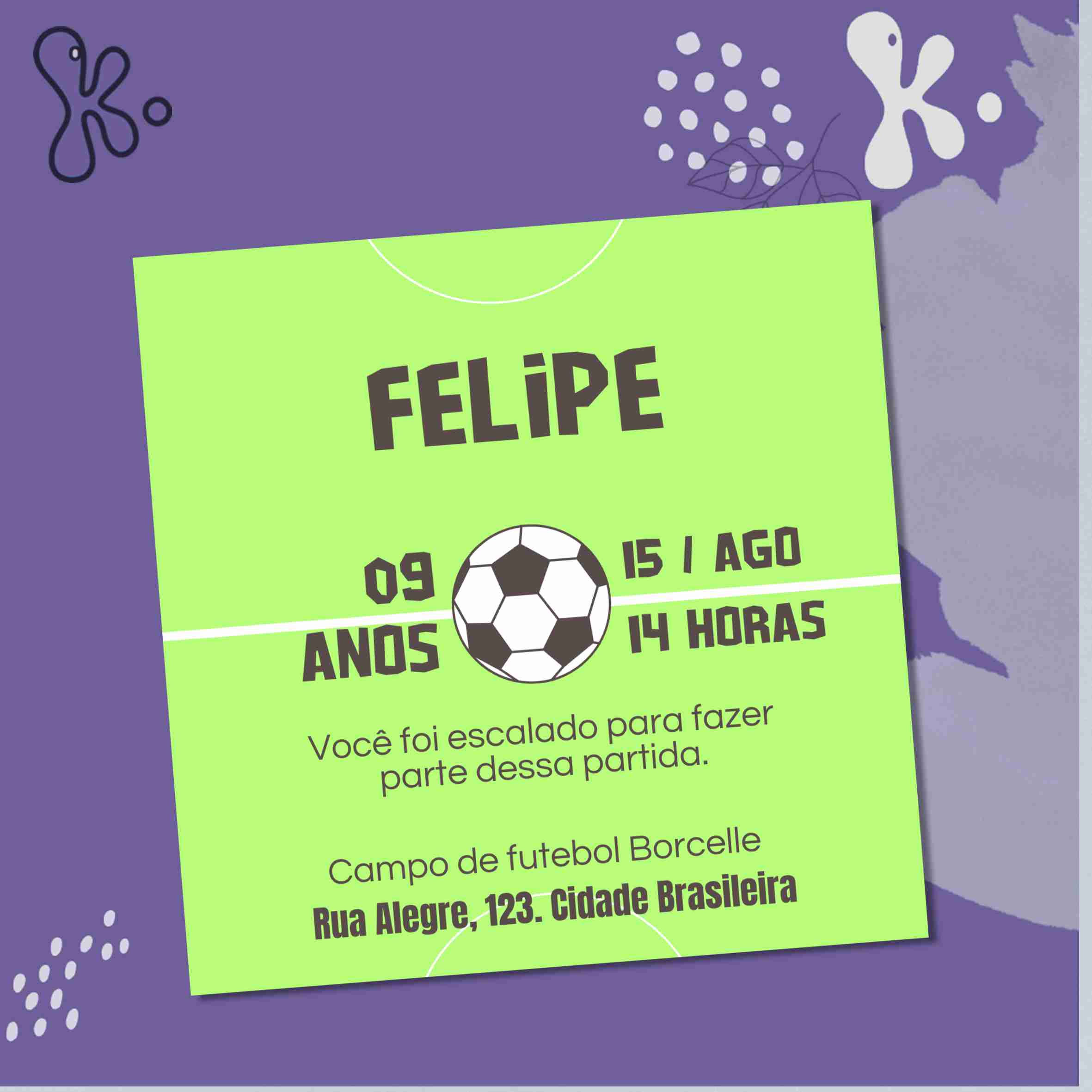 Convite Digital Futebol 6