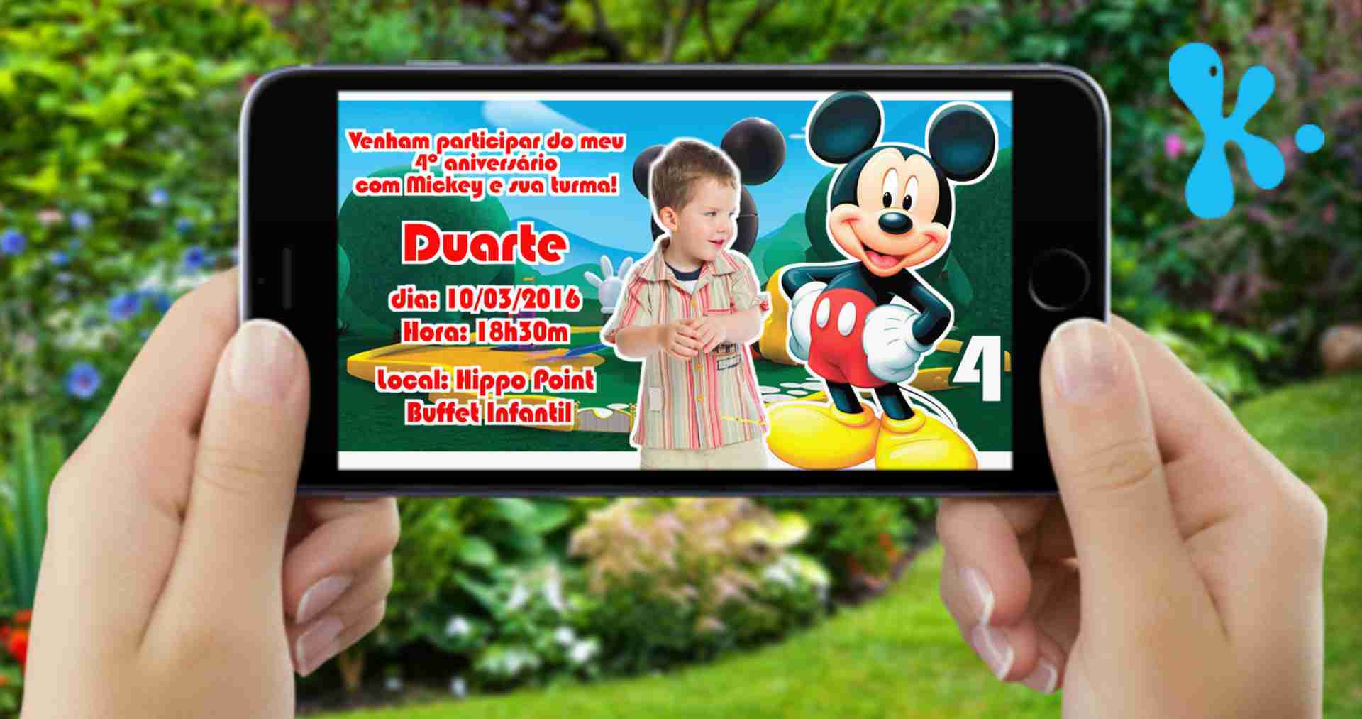 Convite Digital Casa do Mickey Mouse 003 com foto