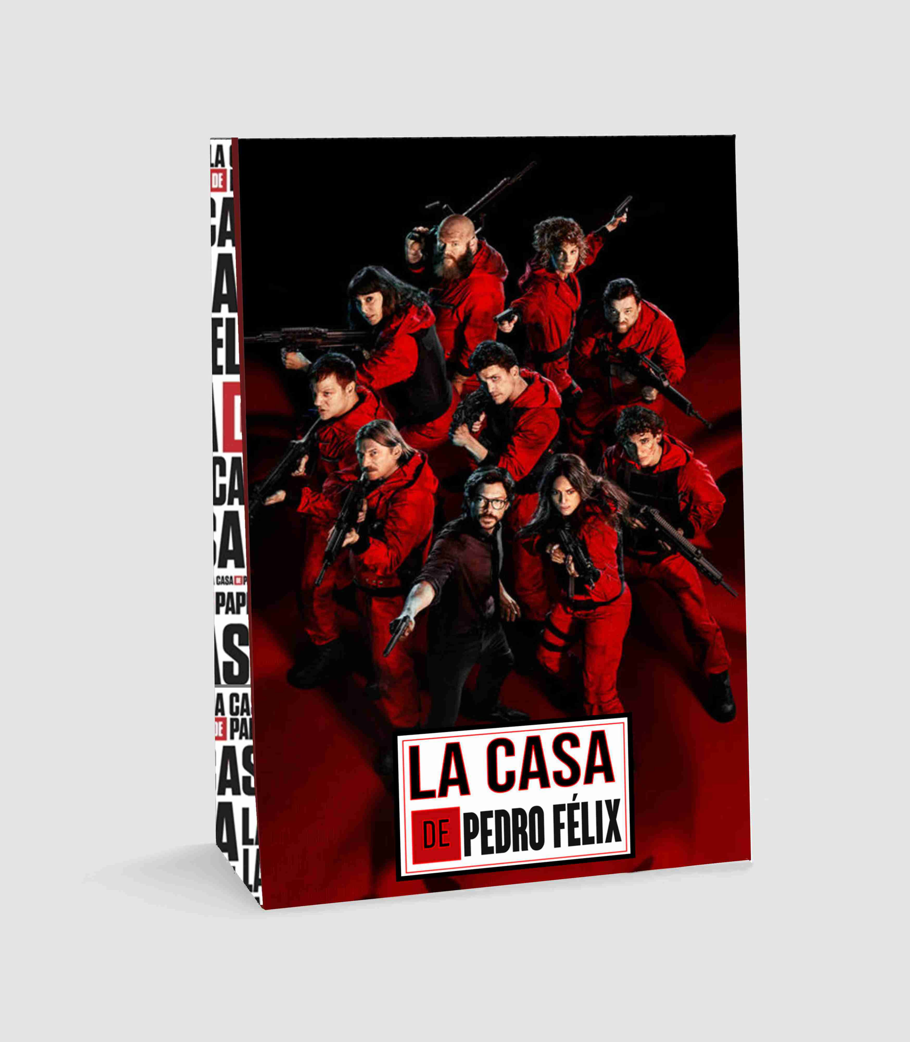 Saco lembrança personalizado tema La Casa de Papel com nome e idade, ideal para festa temática.