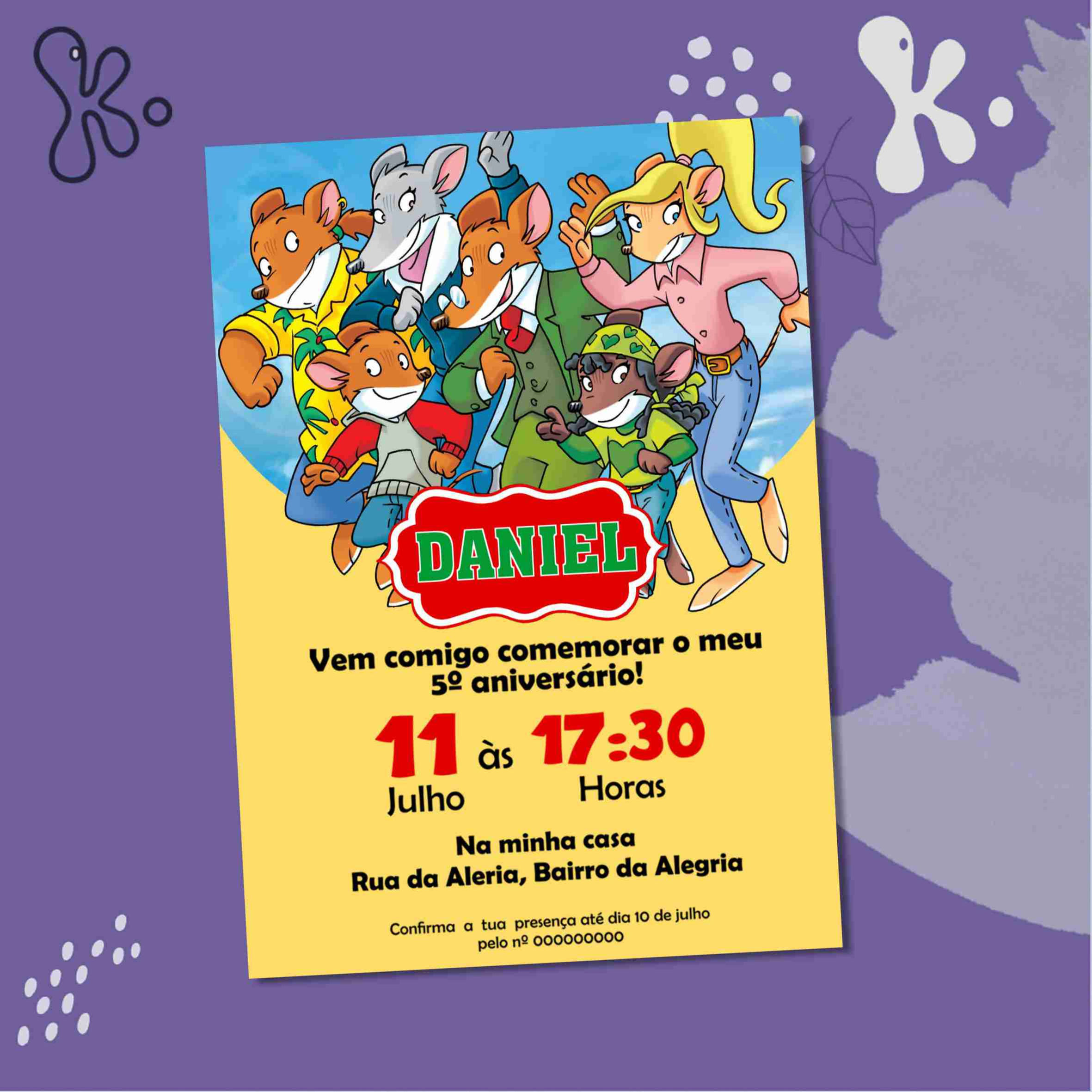 Convite Digital Geronimo Stilton