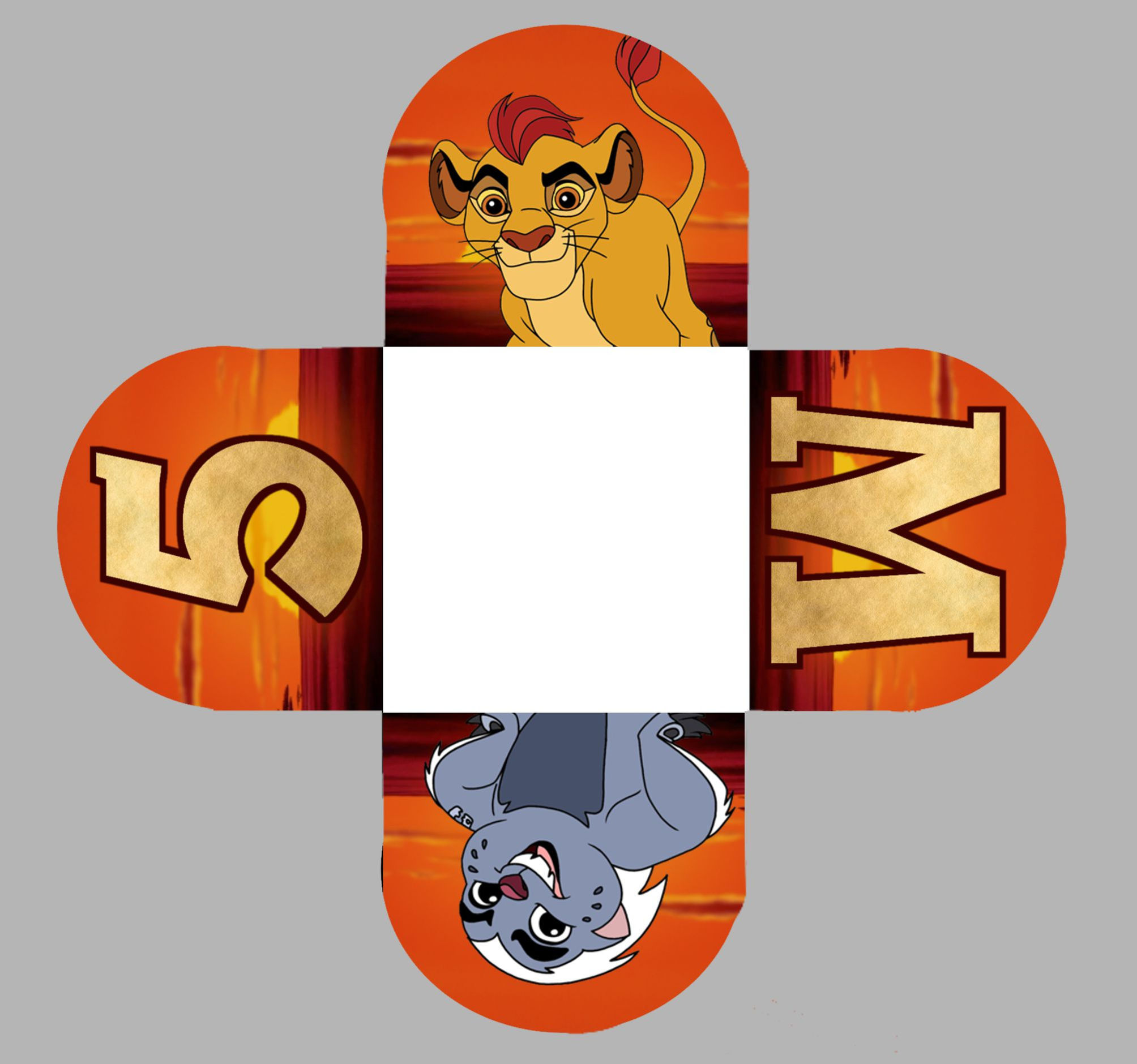 Caixetas personalizadas Guarda do Rei Leão laranja com Kion e companheiros da savana
