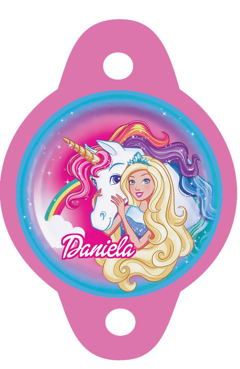 Tags para palhinhas Barbie Dreamtopia