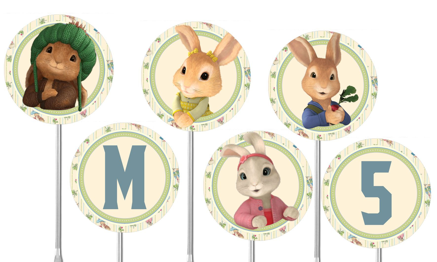 Toppers doces salgados Peter Rabbit