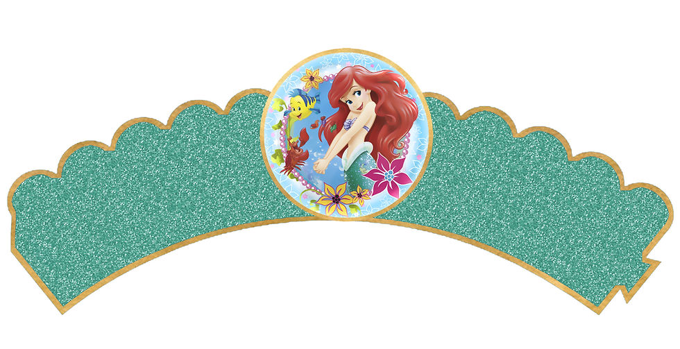 Wrapper para Cupcake Ariel Pequena Sereia