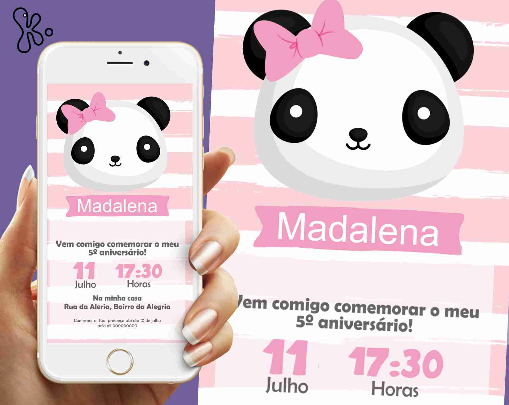 Convite Digital Pandas 1