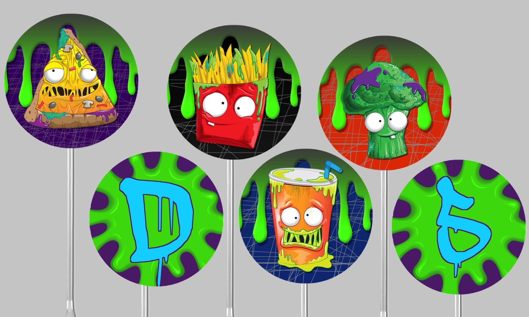 Toppers doces salgados The Grossery Gang