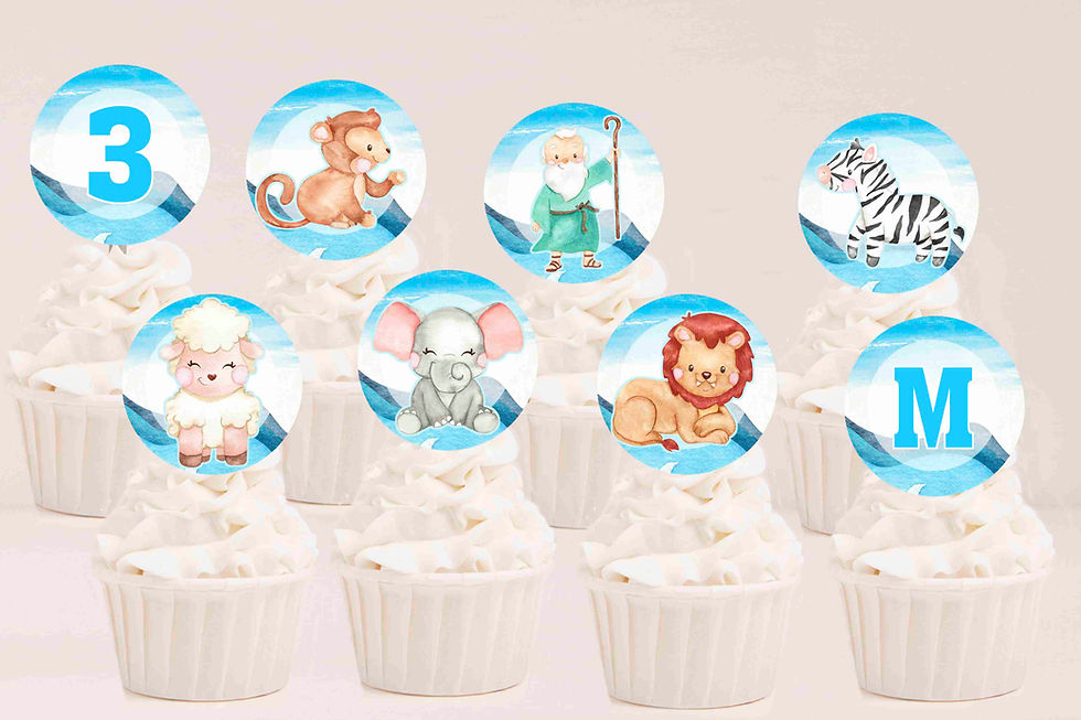 Toppers Cupcake Arca de Noé