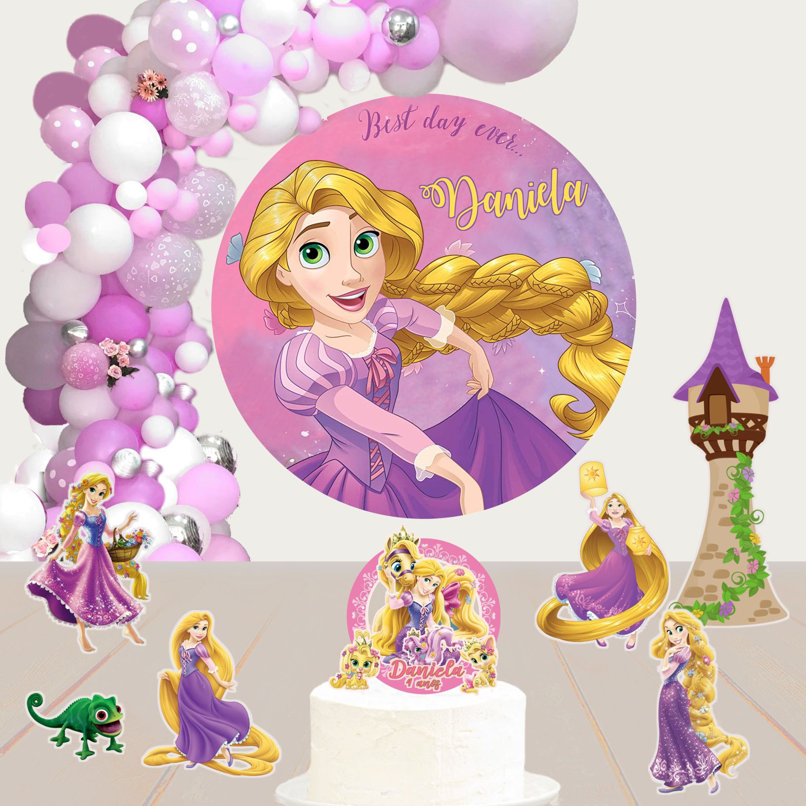 Kit de Festa Básico 2 Rapunzel