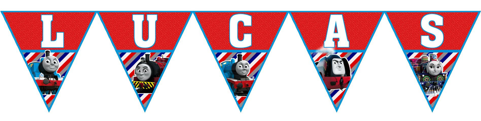 Bandeirolas com Nome Thomas e Seus Amigos