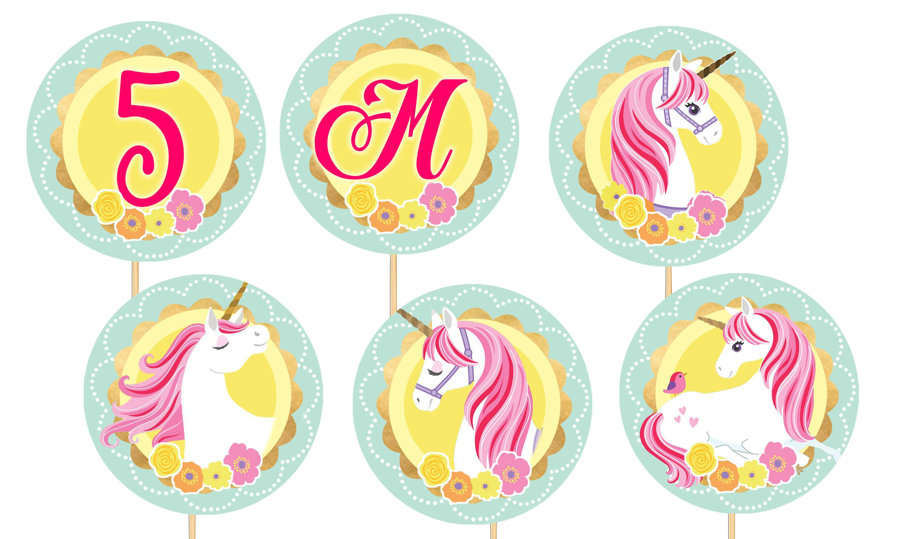 Toppers doces salgados Unicornio 1
