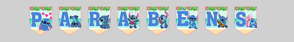 Bandeirolas Parabéns Stitch 2