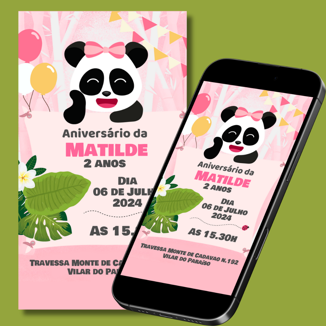 Convite Digital Pandas 11