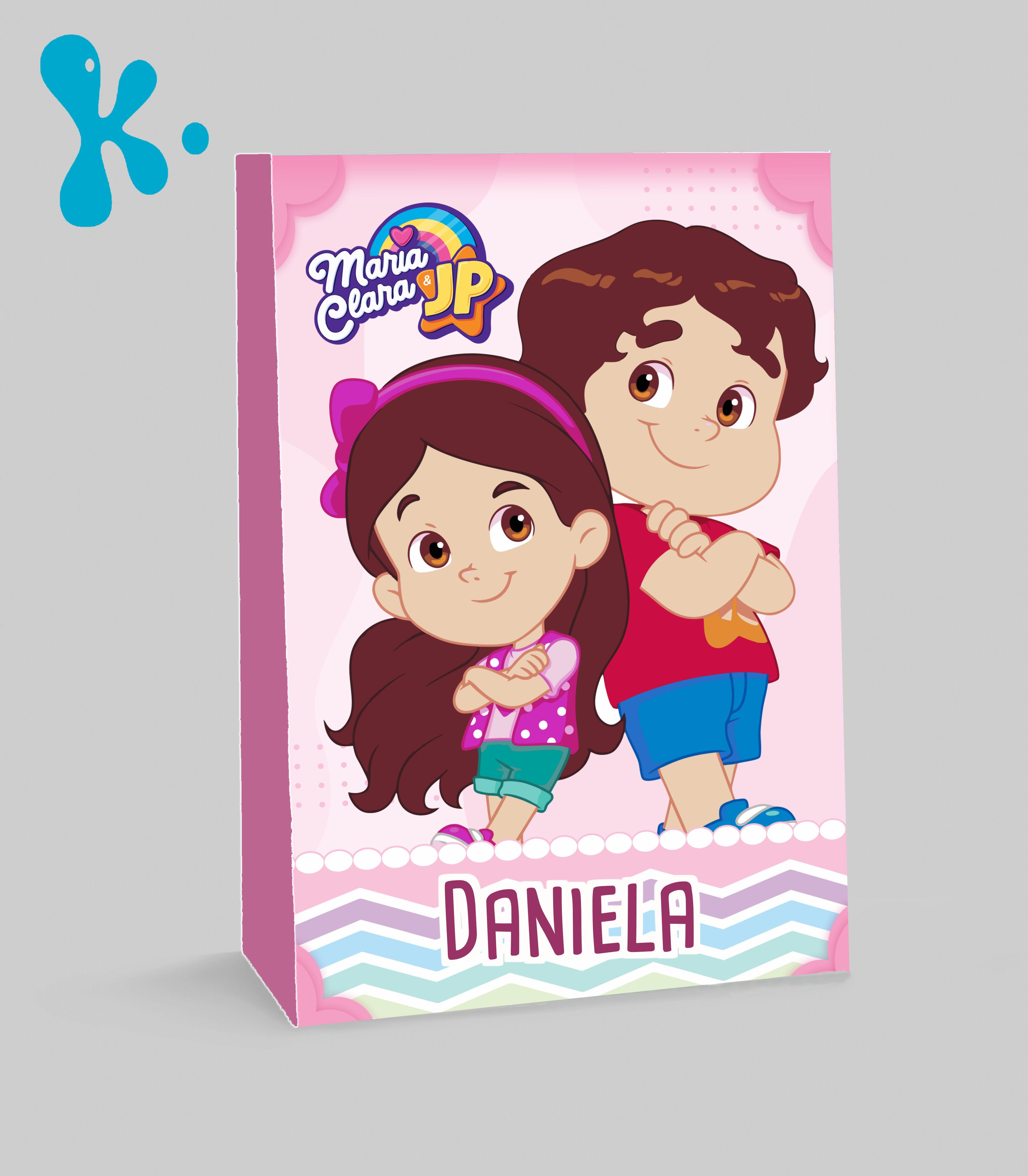 Saco lembrança Maria Clara e JP personalizado com nome da criança