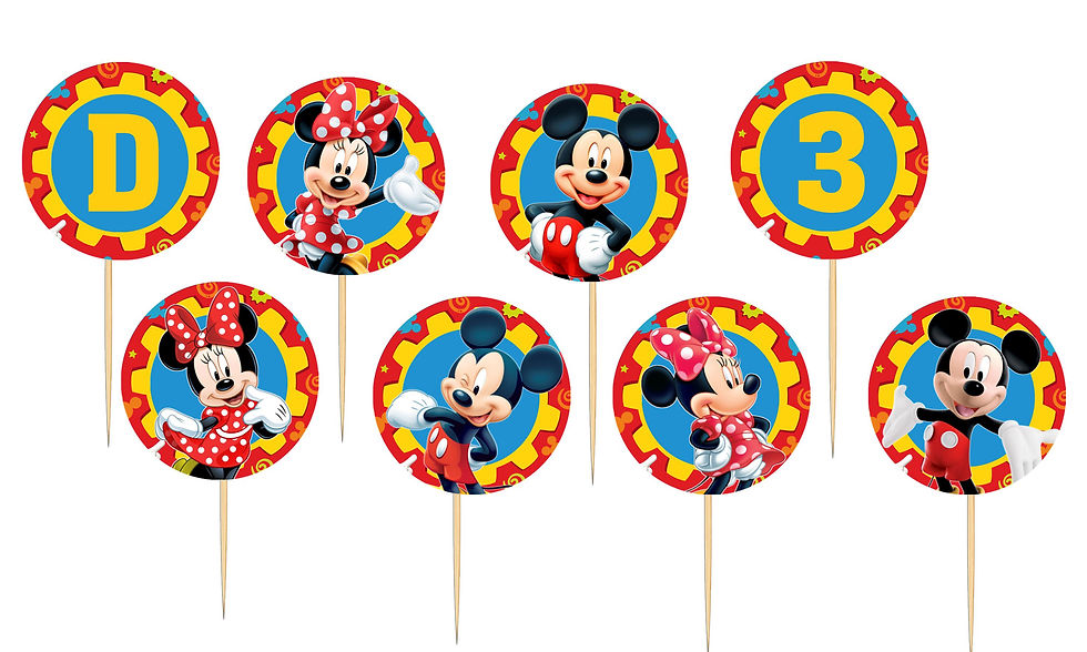 Toppers doces salgados Casa do Mickey