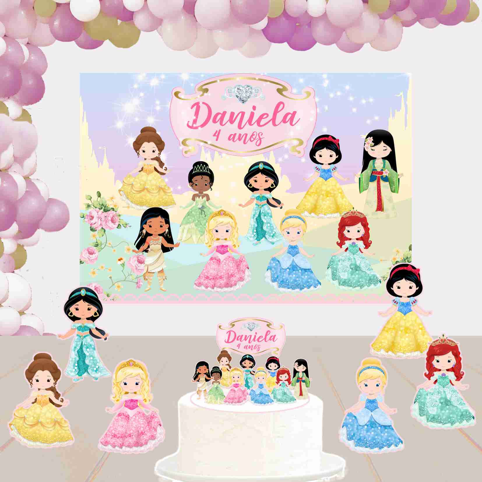 Kit de Festa Básico 1 Princesas Disney 1