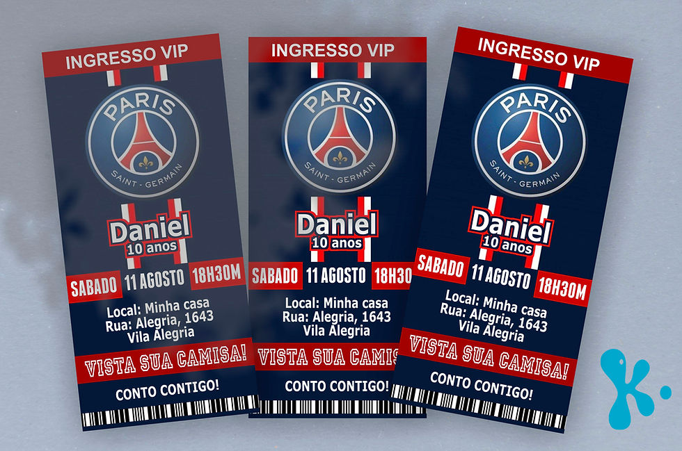 Convite Bilhete Impresso Paris Saint Germain