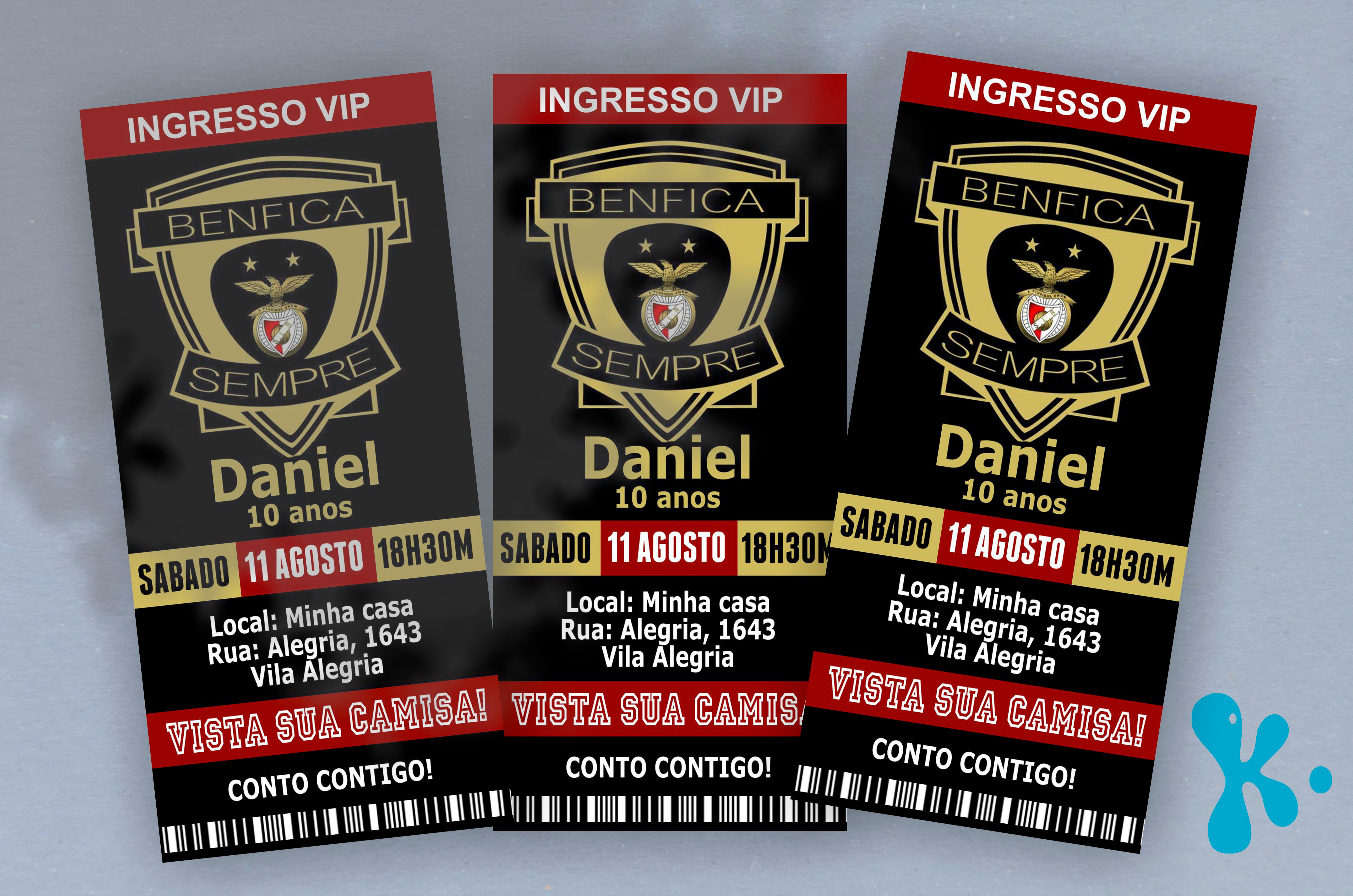 Convite Bilhete Impresso Benfica 1