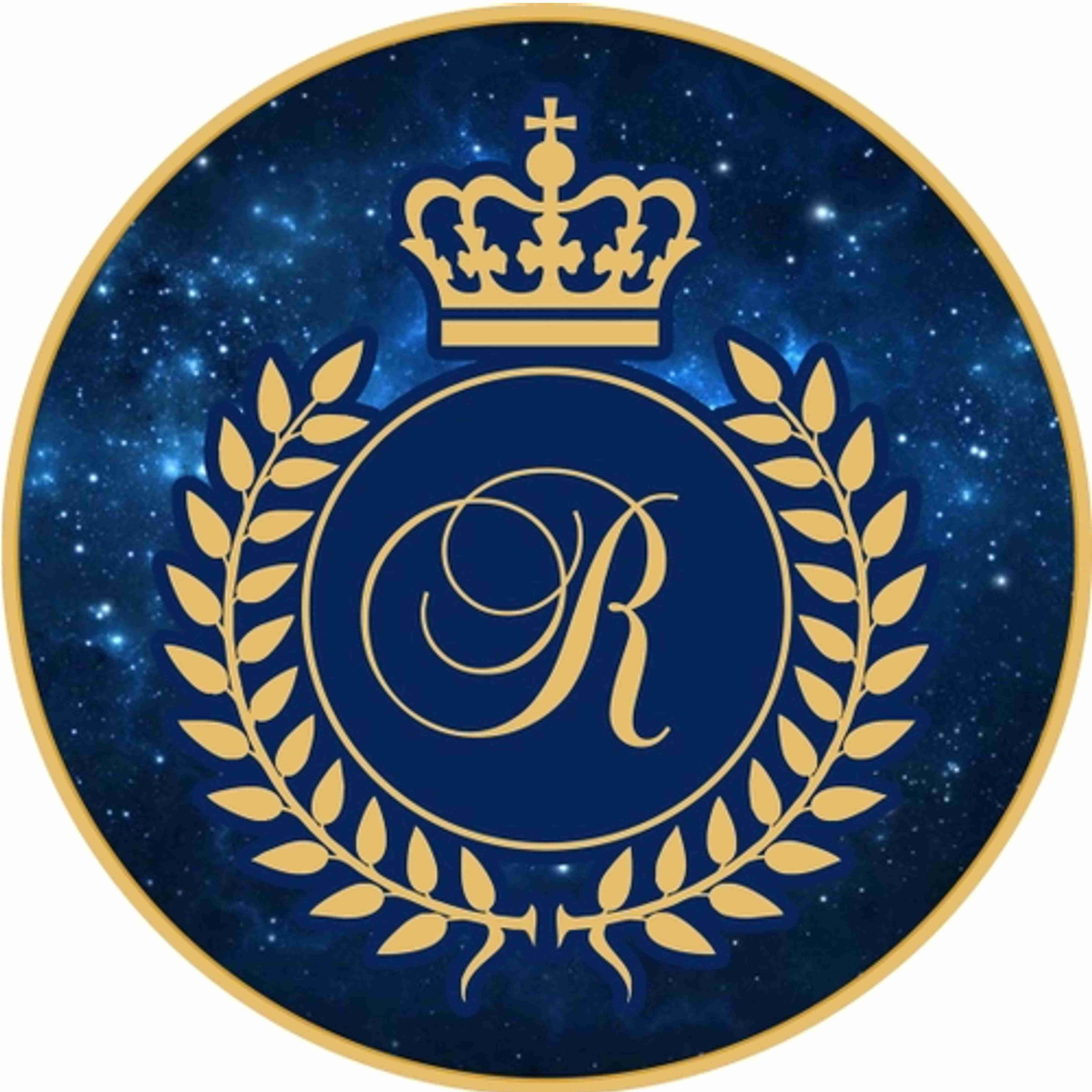 Painel redondo infantil tema realeza azul e dourado com monograma personalizado