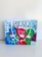 Sacolinha personalizada PJ Masks com Catboy, Owlette e Gekko, nome e idade da criança, em tons de azul, vermelho e verde.