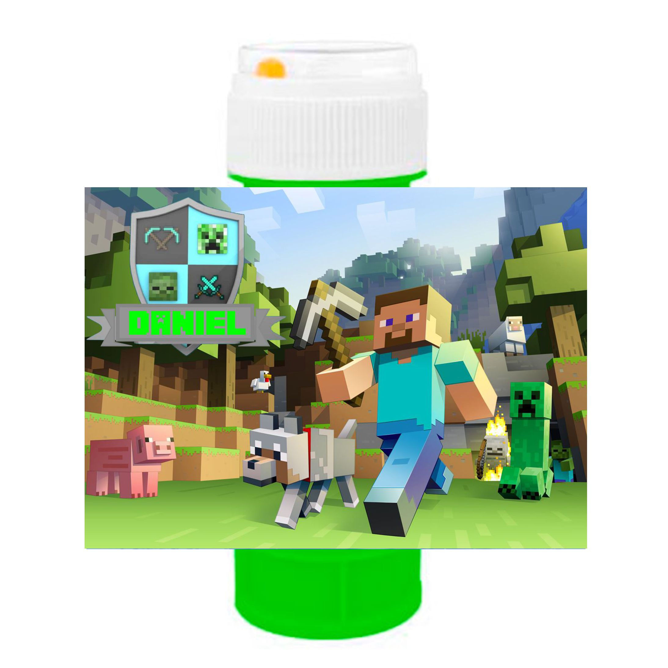 Autocolante para Bolinha de Sabão Minecraft