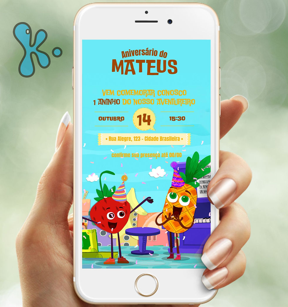 Convite Digital Tutti Frutti Baby TV 2