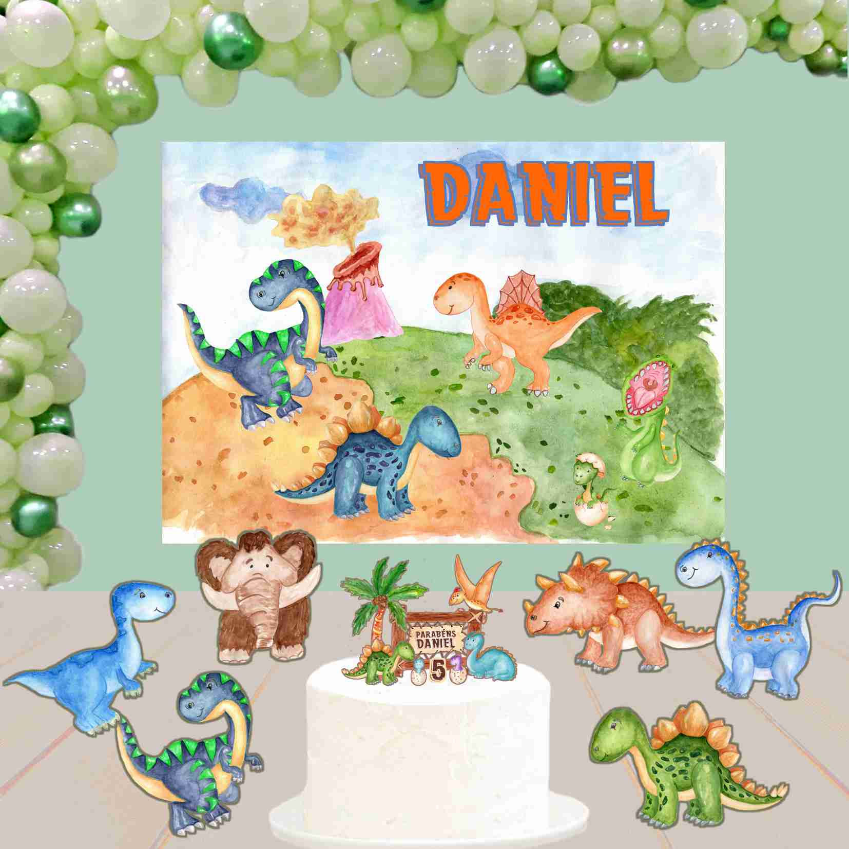 Kit de Festa Basico 1 Dino 10