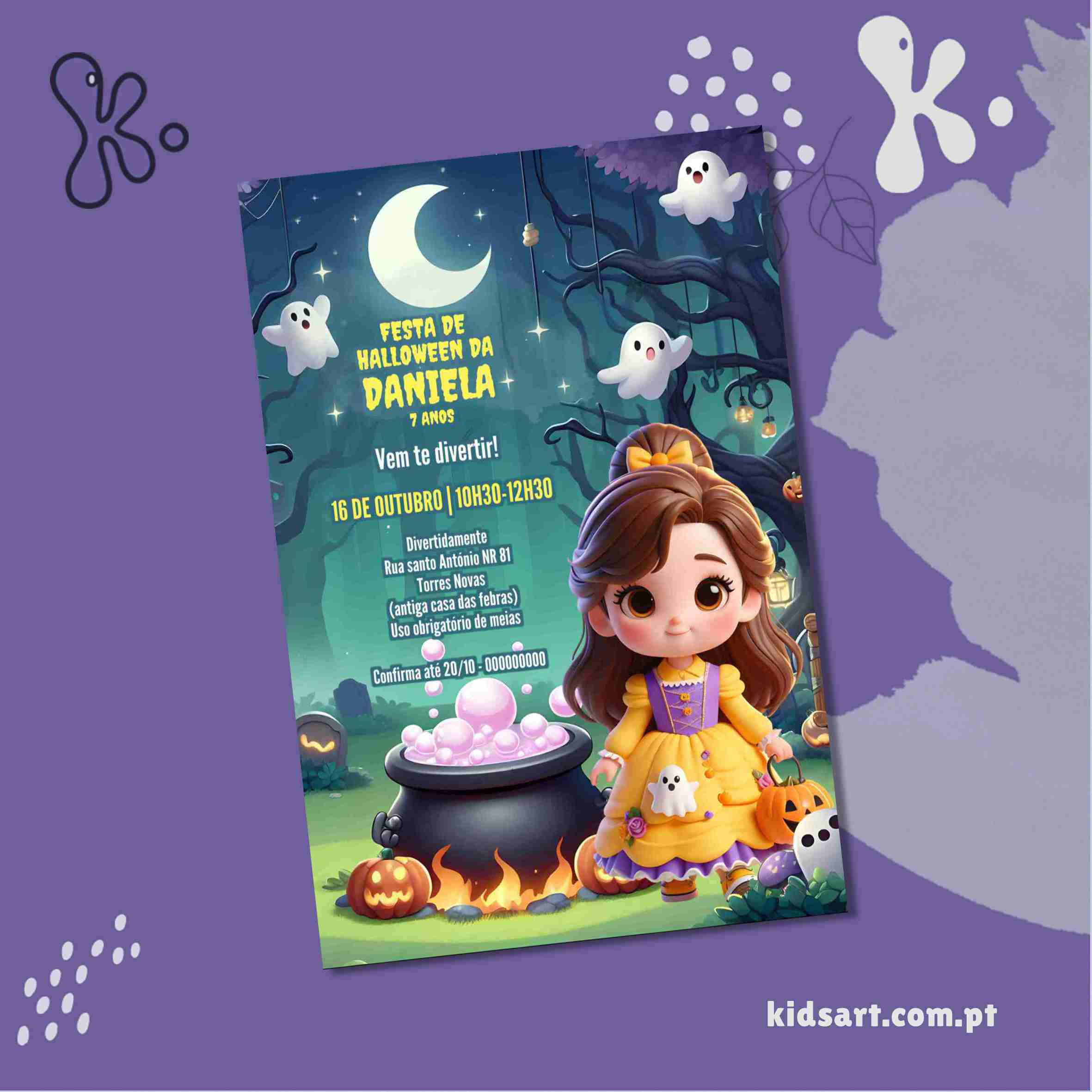 Convite Digital Halloween da Bela