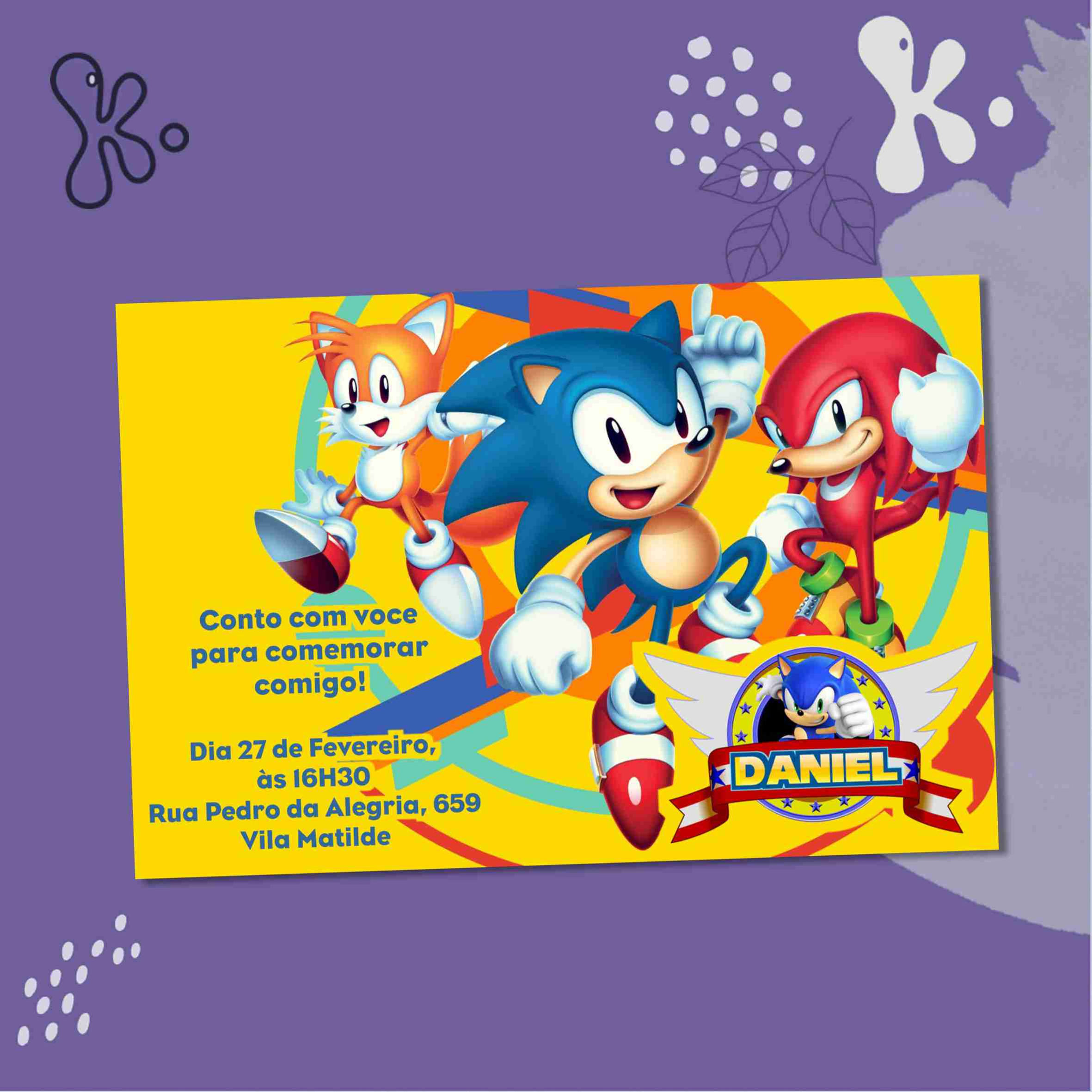 Convite Digital Sonic 3