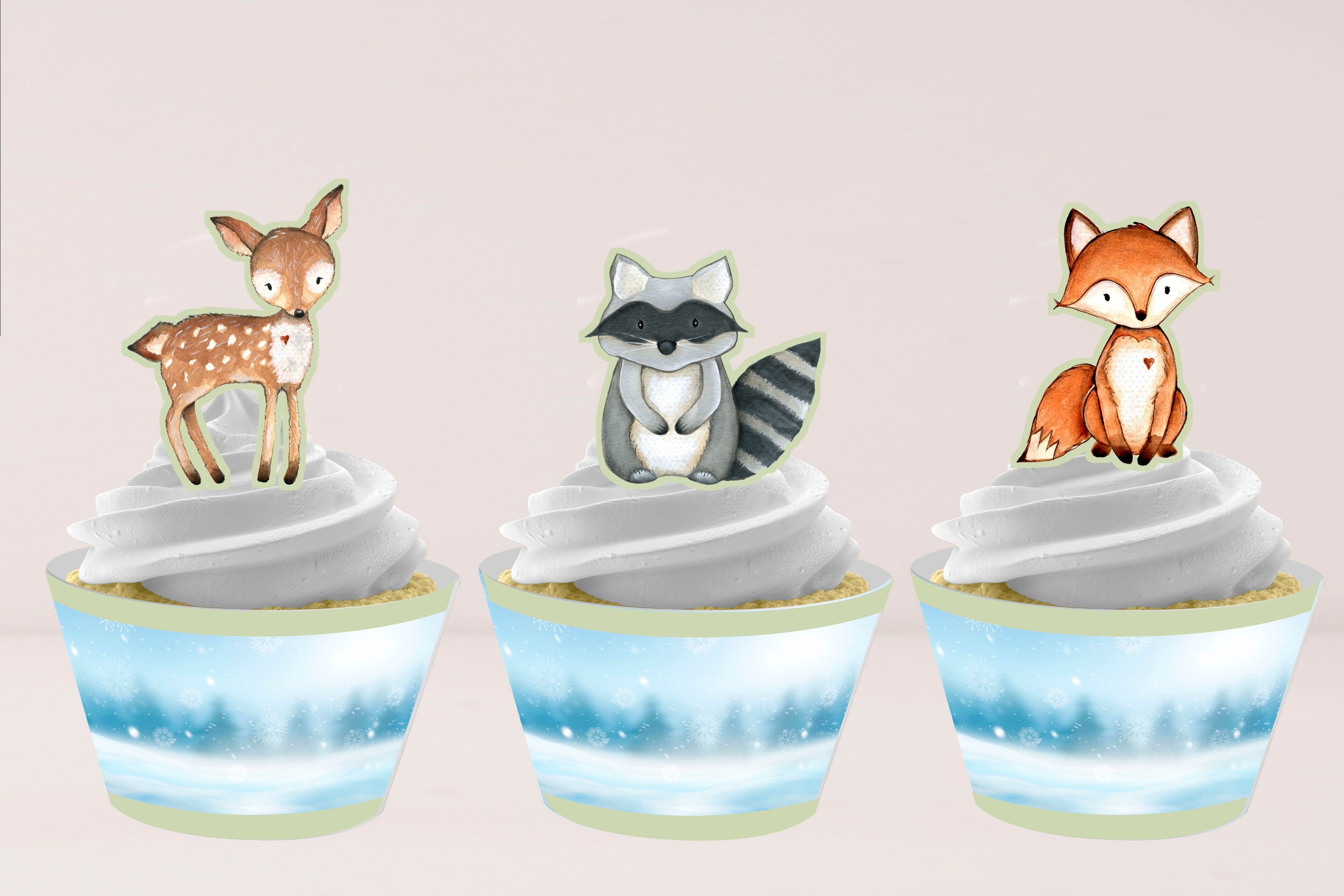 Conjunto de topper e wrapper Floresta inverno