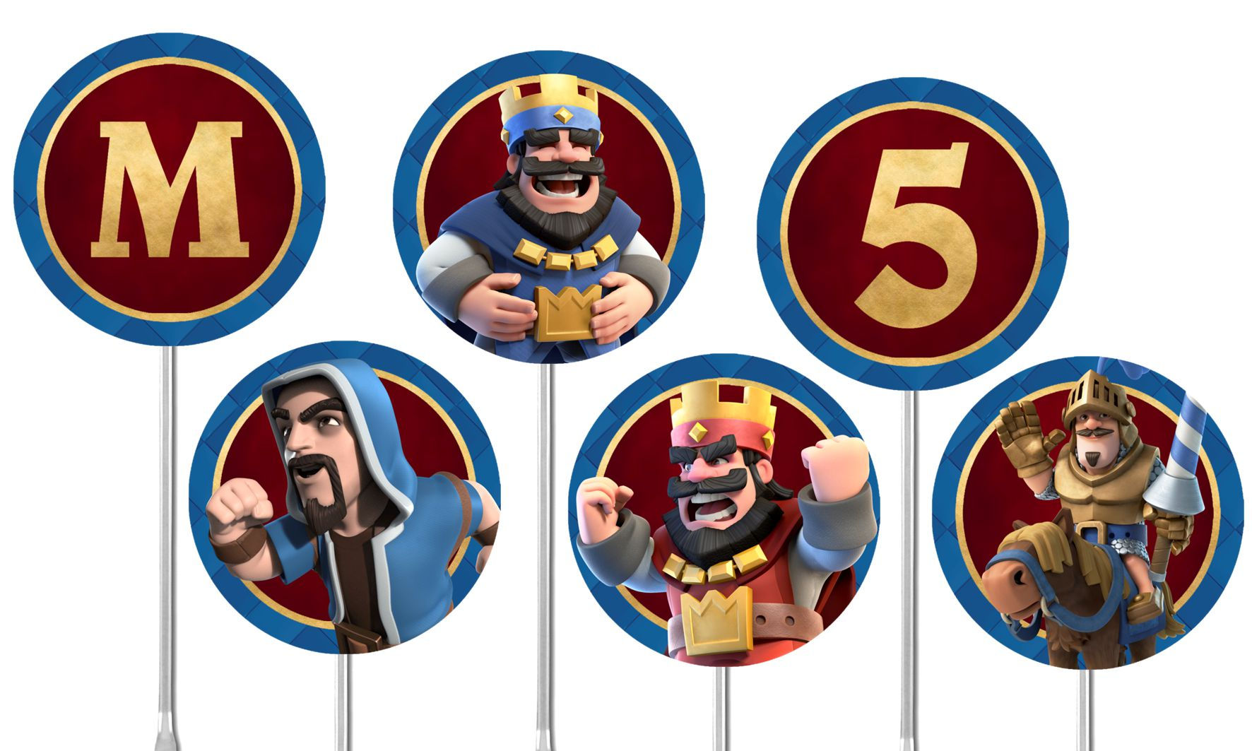 Toppers doces salgados Clash Royale