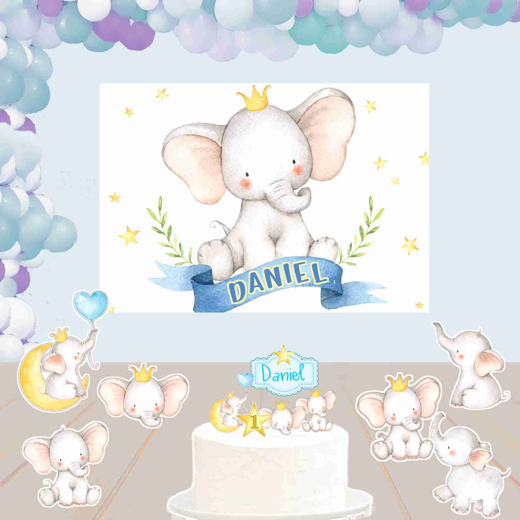 Kit de Festa Básico 1 Elefantinho