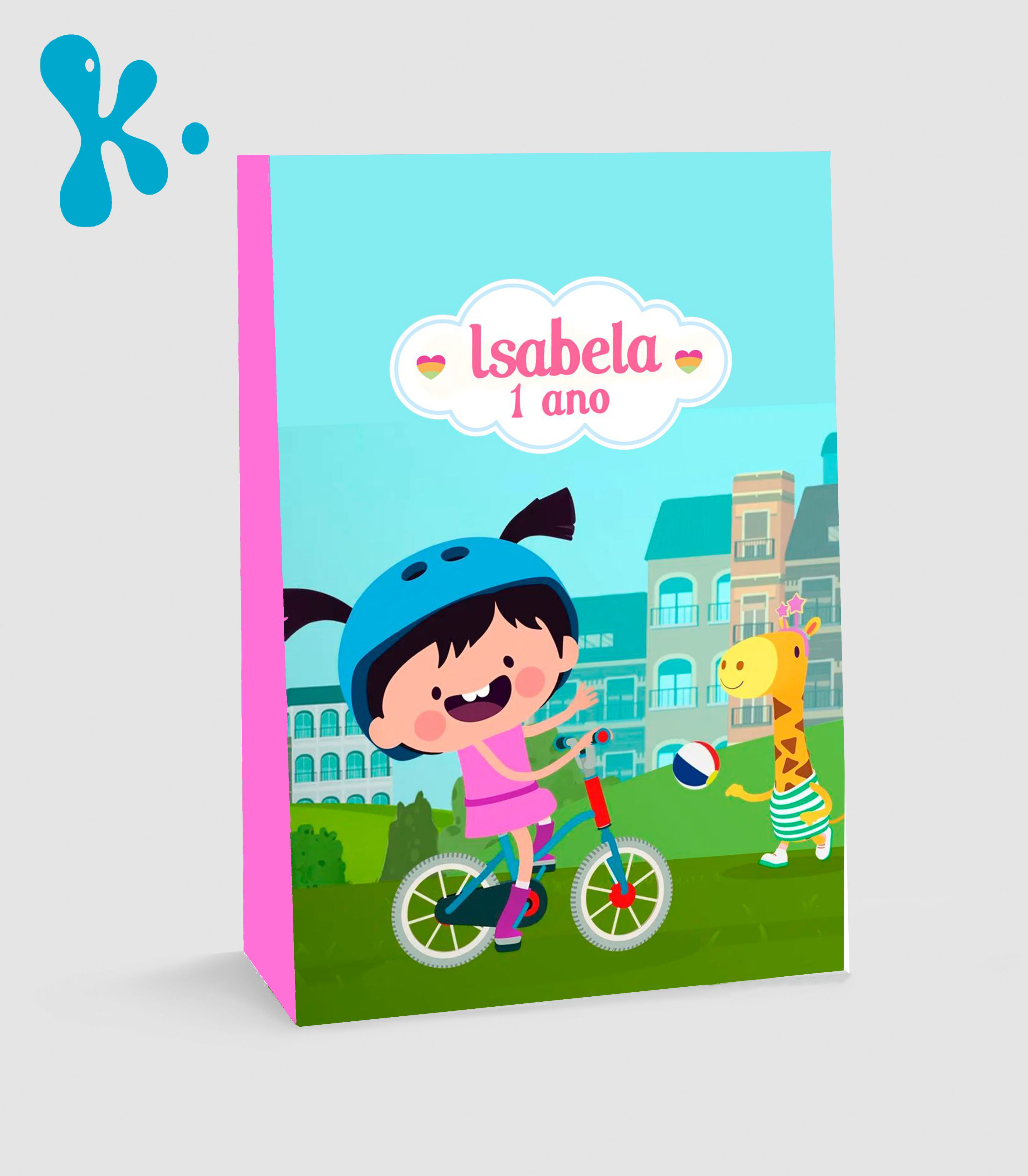 Saco lembrança A Pequena Lola personalizado com nome e idade da criança
