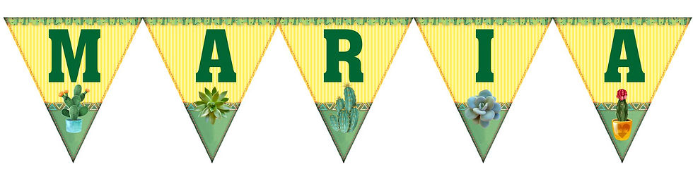 Bandeirolas com Nome Cactos