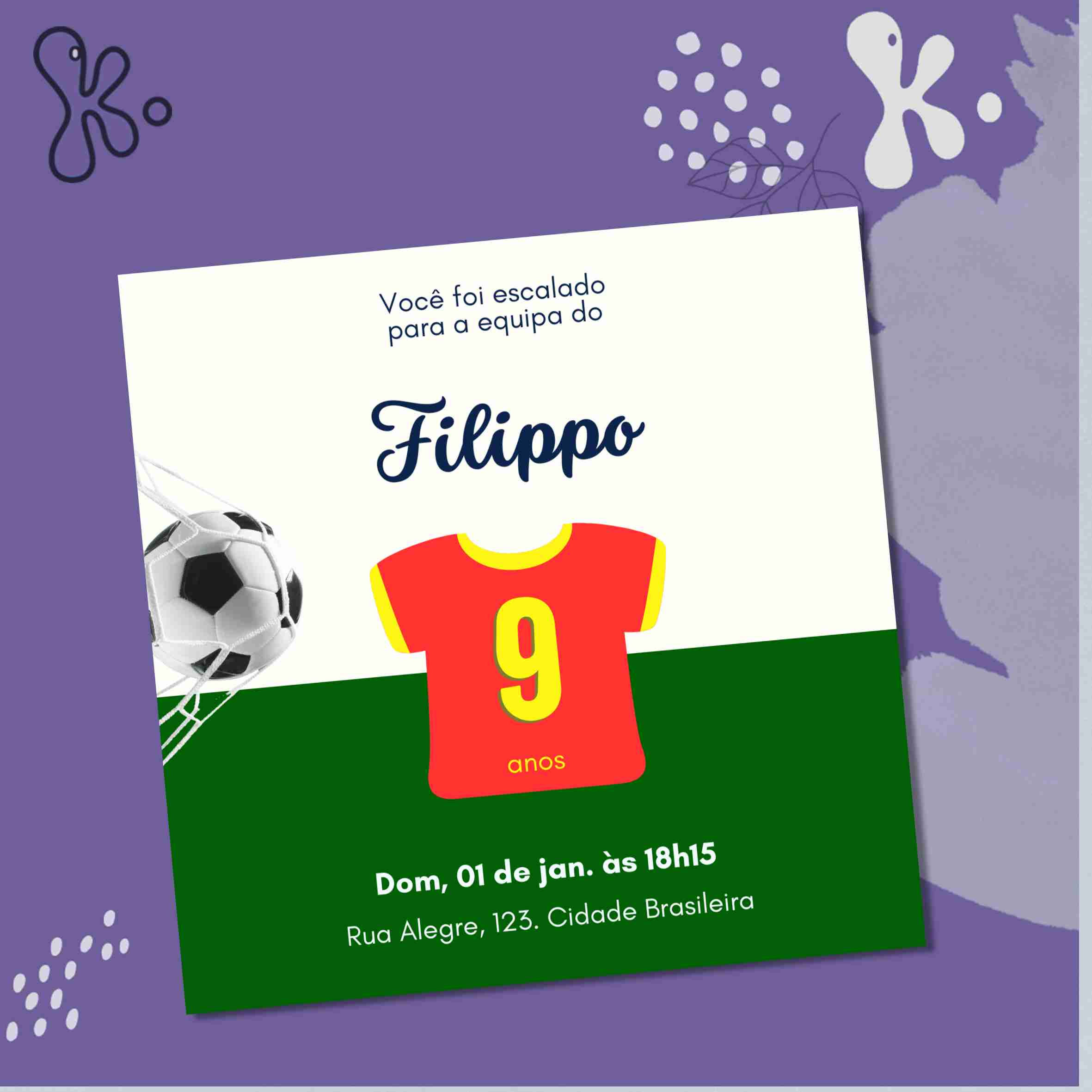 Convite Digital Futebol 5