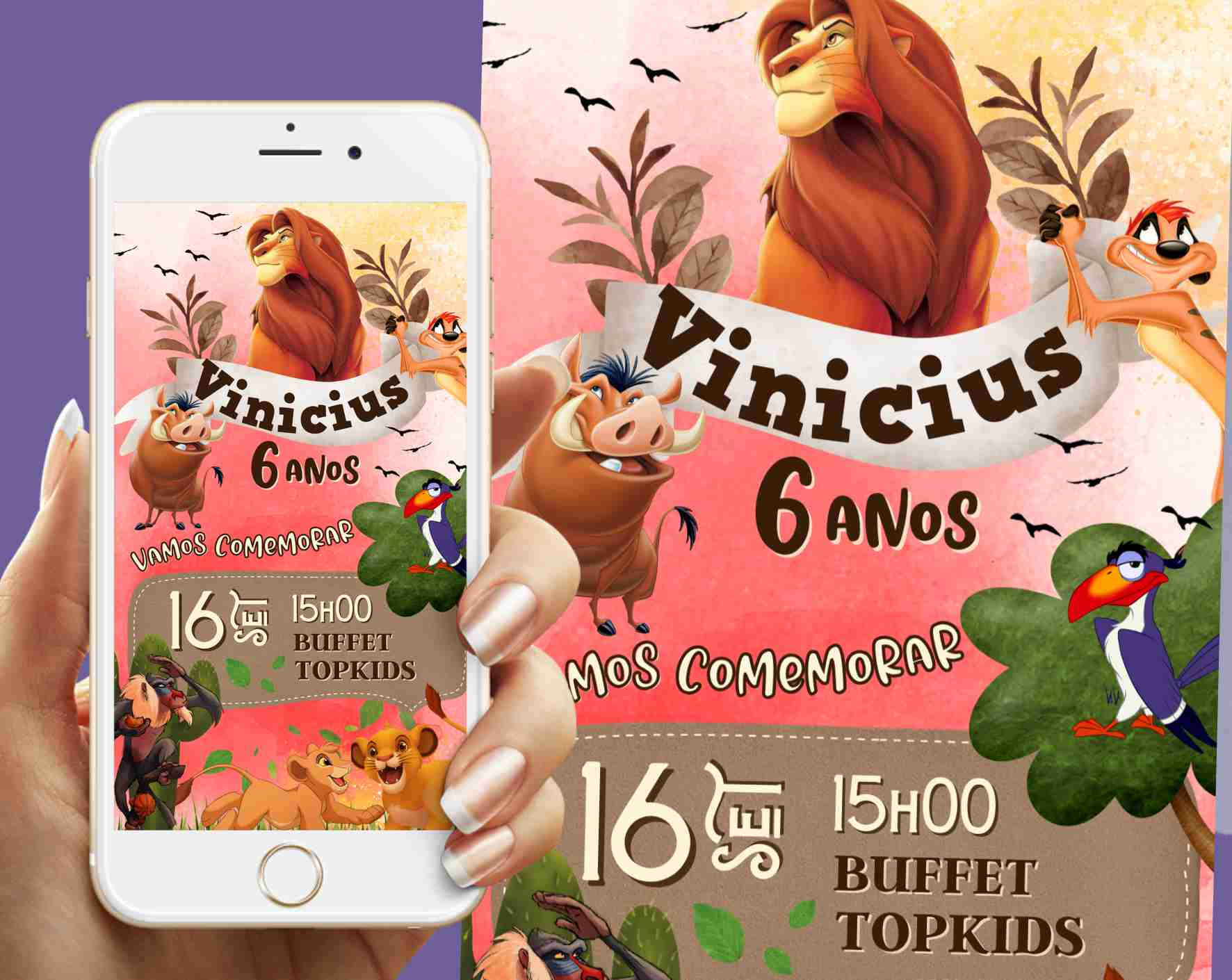 Convite Digital Rei Leão 3
