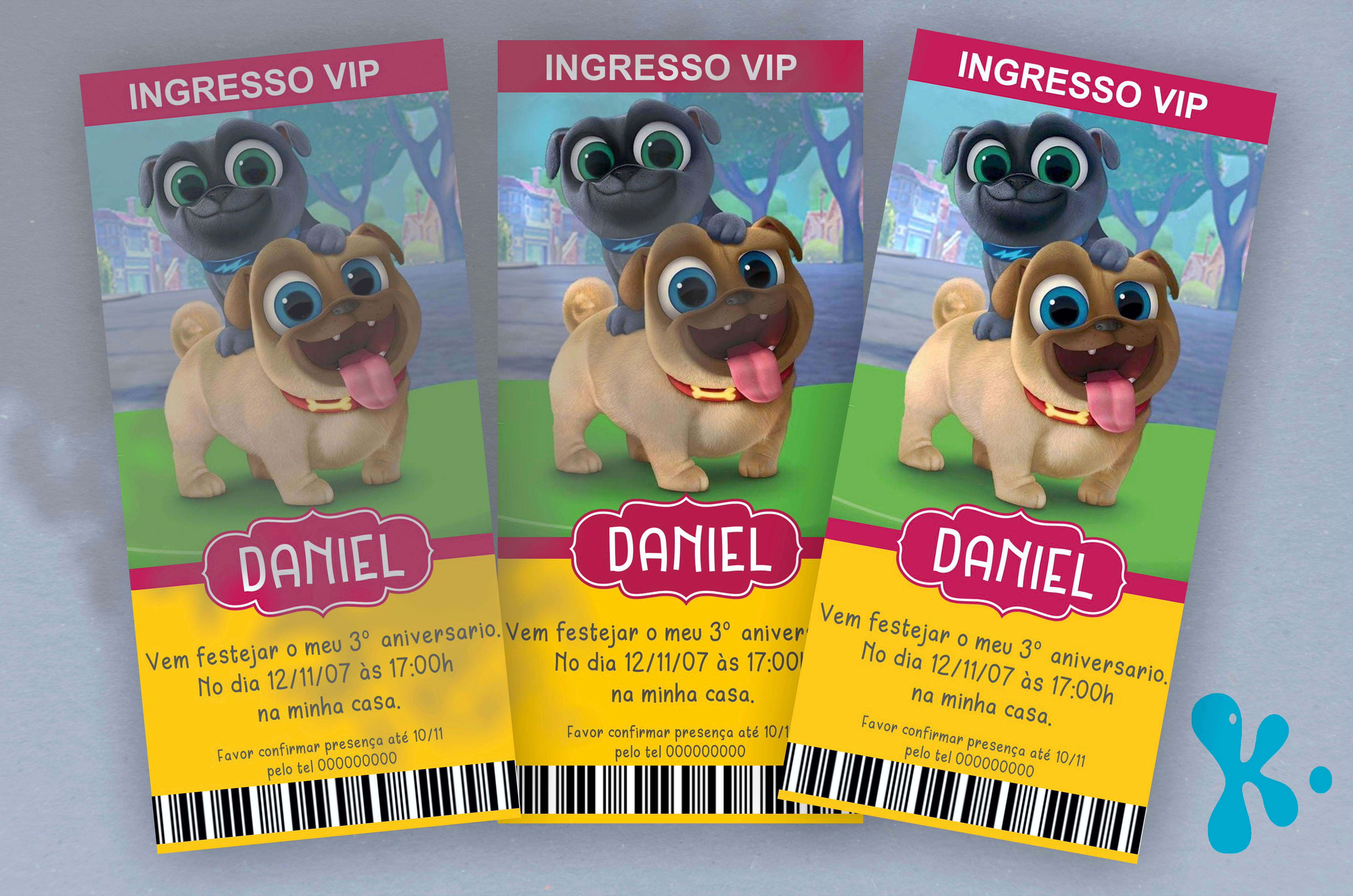 Convite Bilhete Impresso Bingo e Rolly