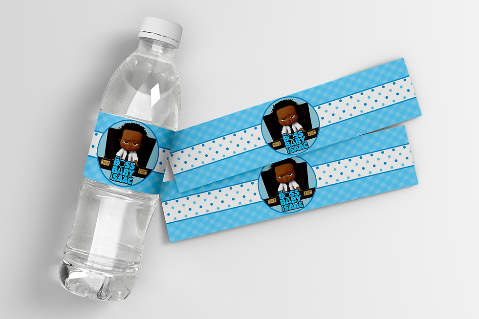 Rotulo garrafa pequeno The Boss Baby Negro